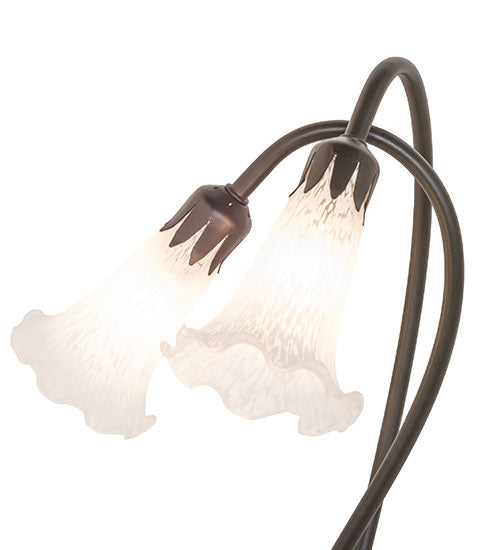 16" High White Pond Lily 2 Light Accent Lamp