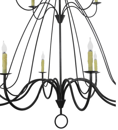 68" Wide Bell 12 Light Two Tier Chandelier