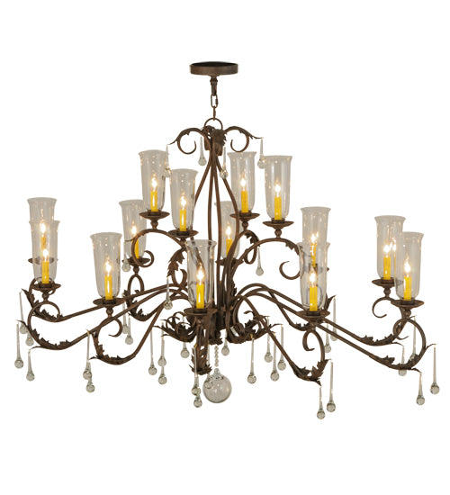 62" Long Windsor 14 Light Oblong Chandelier