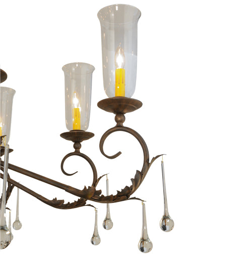 62" Long Windsor 14 Light Oblong Chandelier