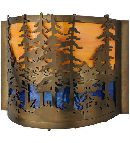 12" Wide Tall Pines Wall Sconce