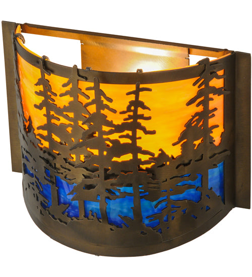 12" Wide Tall Pines Wall Sconce