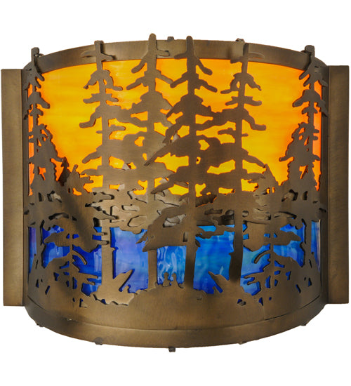 12" Wide Tall Pines Wall Sconce