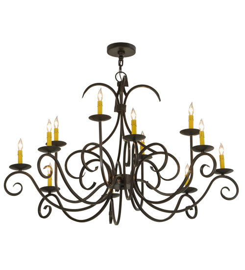 48"W Cypress 12 Lt Chandelier