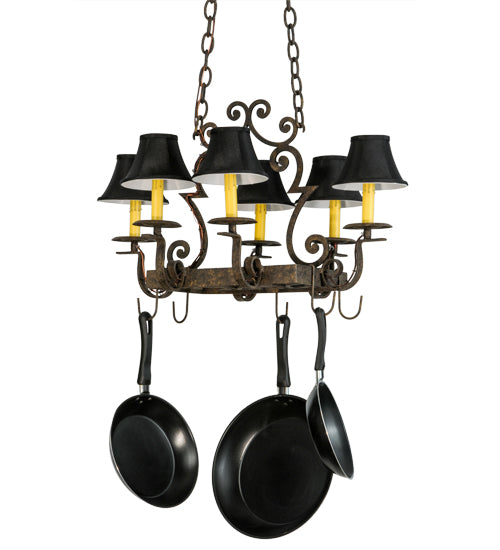 28" Long Elara 6 Light Pot Rack