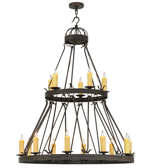 48"W Lakeshore 15 Lt Two Tier Chandelier