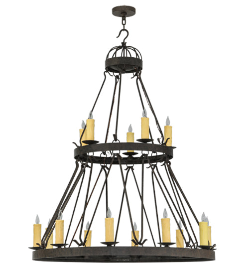 48"W Lakeshore 15 Lt Two Tier Chandelier