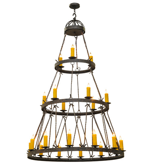 54"W Lakeshore 21 Lt Three Tier Chandelier