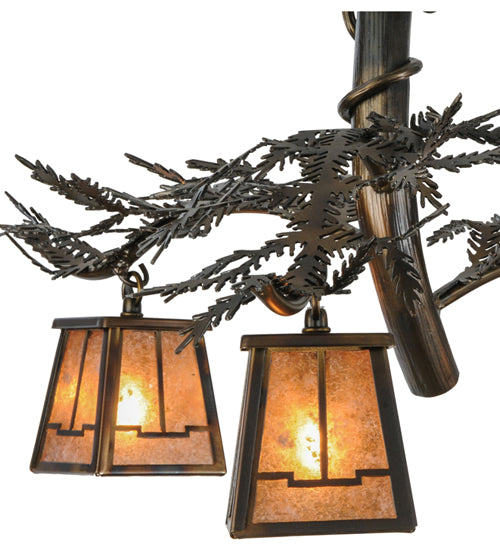 24"W Pine Branch Valley View 3 Lt Chandelier