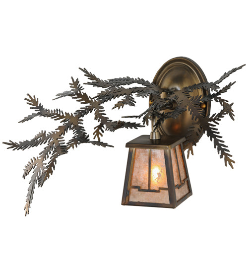 16" Wide Pine Branch Valley View Left Wall Sconce