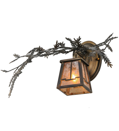 16" Wide Pine Branch Valley View Left Wall Sconce