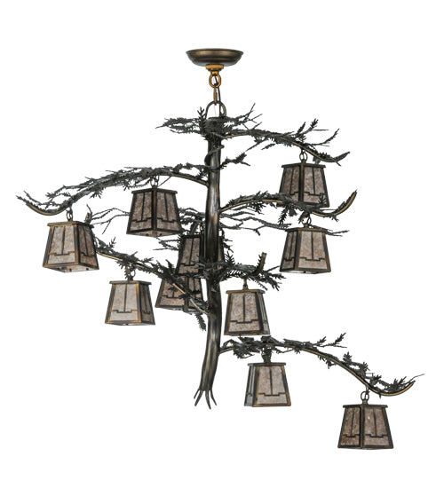 39"W Pine Branch Valley View 10 Lt Chandelier