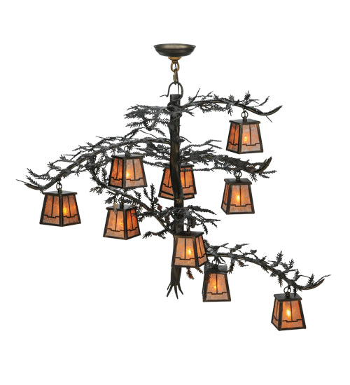 39"W Pine Branch Valley View 10 Lt Chandelier