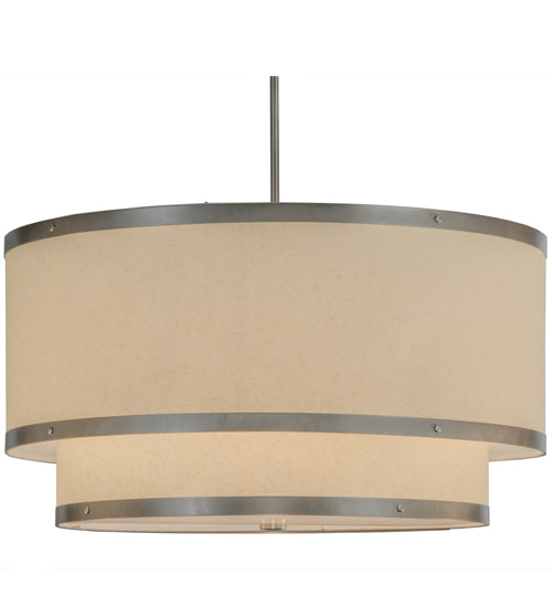 30"W Cilindro Eggshell 2 Tier Textrene Pendant