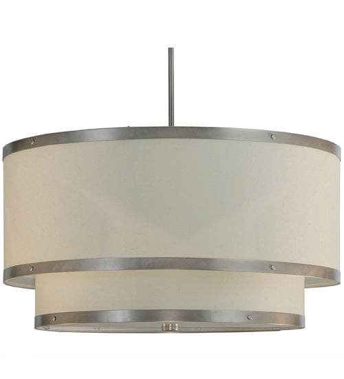 30"W Cilindro Eggshell 2 Tier Textrene Pendant