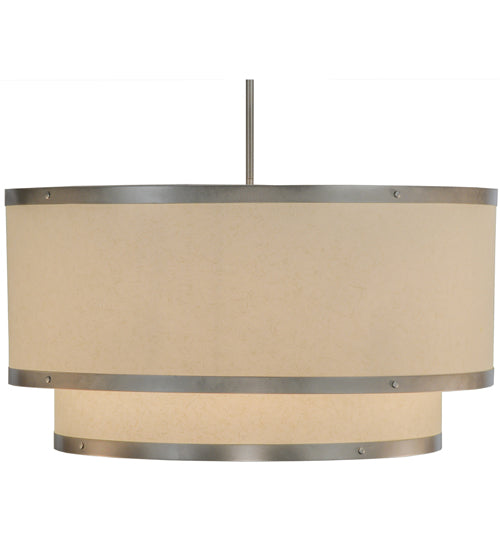 30"W Cilindro Eggshell 2 Tier Textrene Pendant