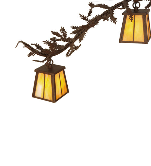 50"L Pine Branch Valley View 12 Lt Chandelier