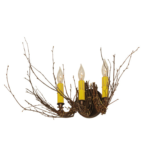 16" Wide Twigs 3 Light Wall Sconce