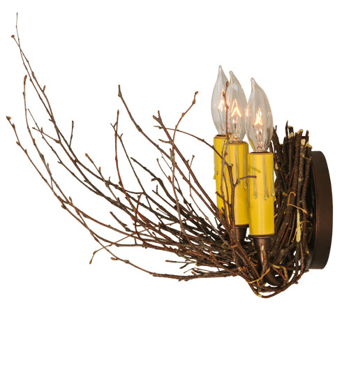 16" Wide Twigs 3 Light Wall Sconce