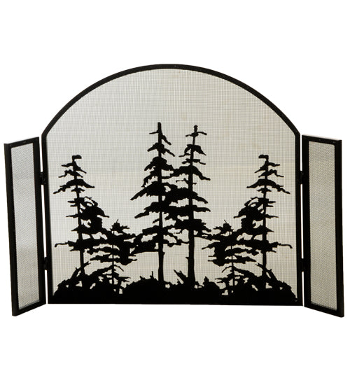 50" Wide X 34" High Tall Pines Arched Fireplace Screen