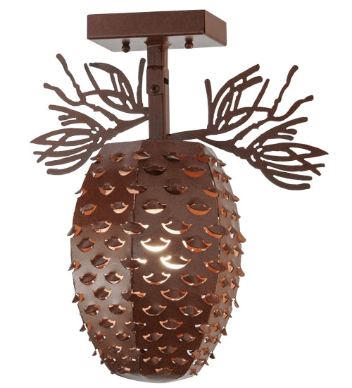 14" Wide Stoneycreek Pinecone Semi-Flushmount