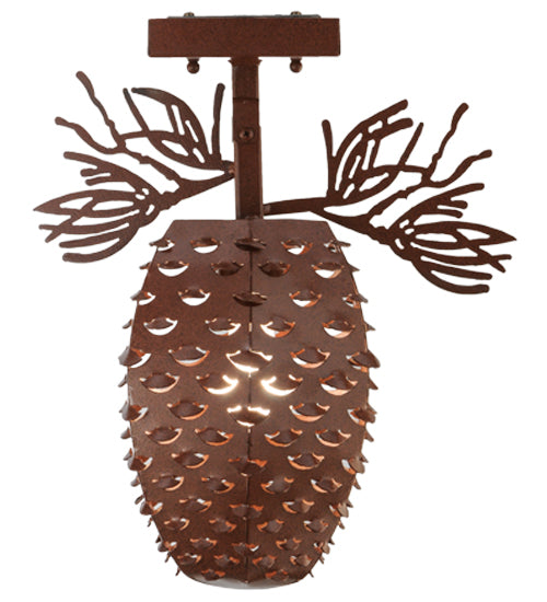 14" Wide Stoneycreek Pinecone Semi-Flushmount