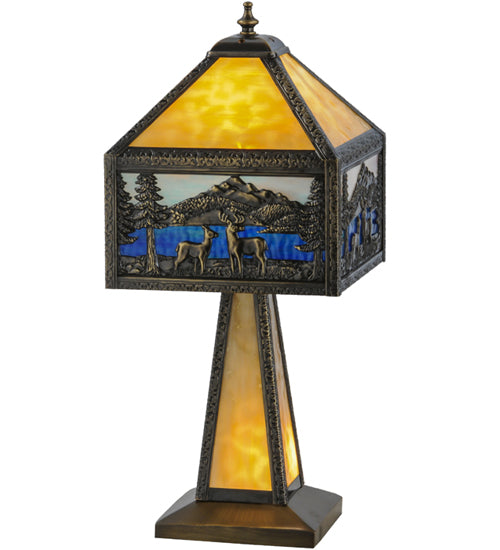 21"H Deer Lodge Lighted Base Table Lamp