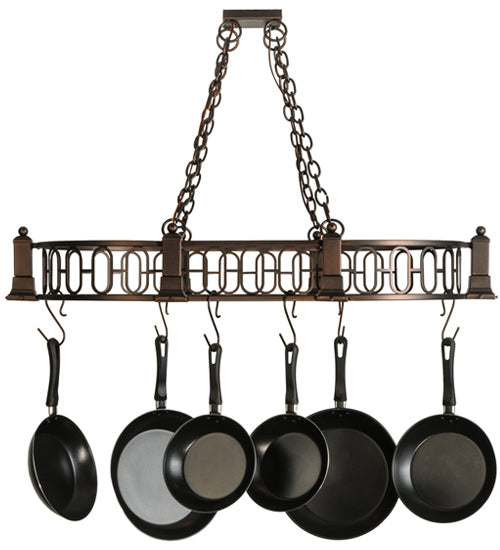 43" Long Revival Deco 6 Light Pot Rack