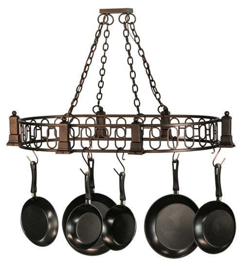 43" Long Revival Deco 6 Light Pot Rack