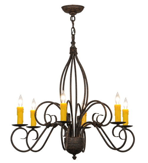 28" Wide Squire 6 Light Chandelier