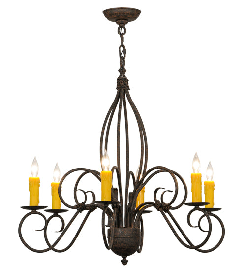 28" Wide Squire 6 Light Chandelier