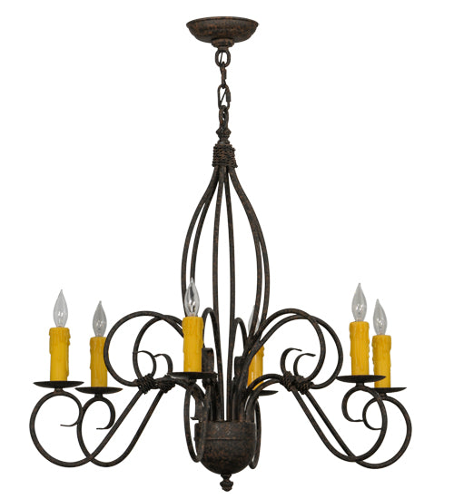 28" Wide Squire 6 Light Chandelier