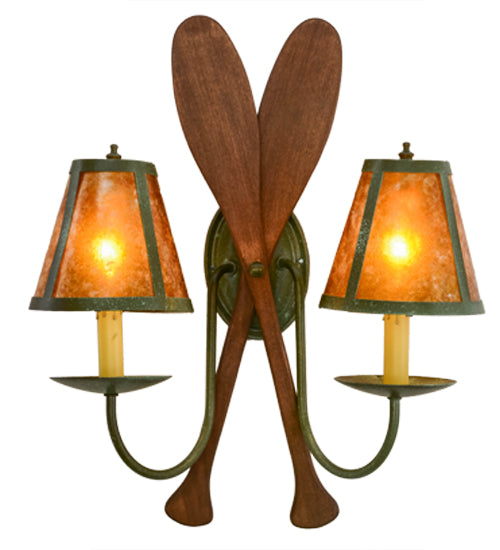 17"W Paddle 2 Lt Wall Sconce