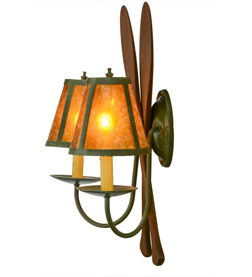 17"W Paddle 2 Lt Wall Sconce