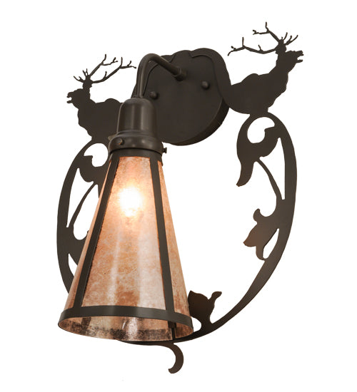 14"W Wild Elks Wall Sconce