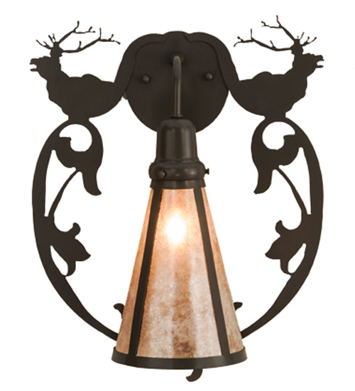 14"W Wild Elks Wall Sconce