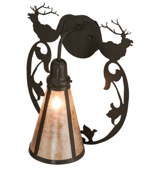 14"W Wild Elks Wall Sconce