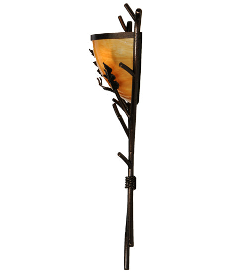 15"W Oak Branch Wall Sconce