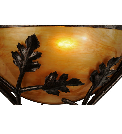 15"W Oak Branch Wall Sconce