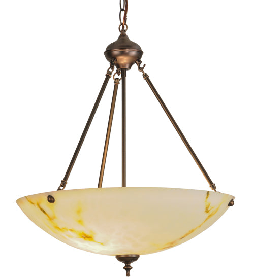 20"W Corinth White Marble Inverted Pendant