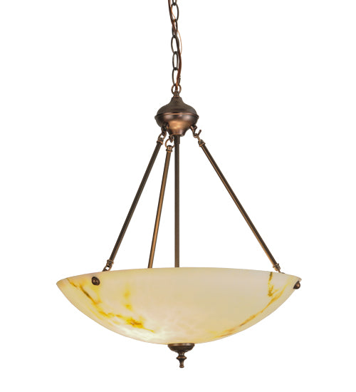 20"W Corinth White Marble Inverted Pendant