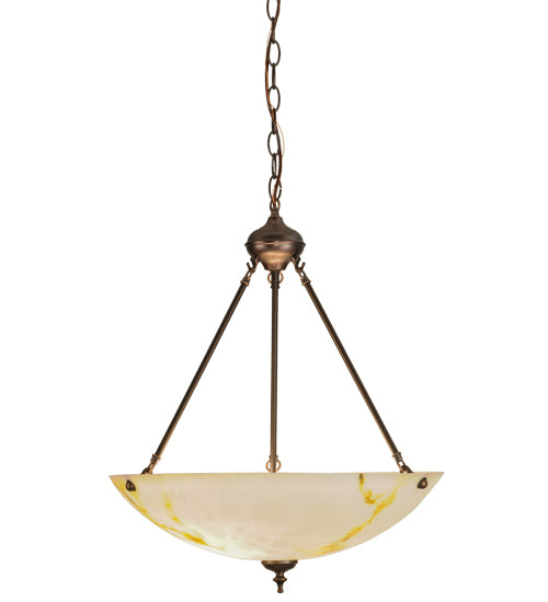 20"W Corinth White Marble Inverted Pendant