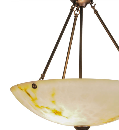 20"W Corinth White Marble Inverted Pendant