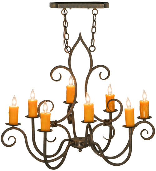 36"L Clifton 8 Lt Oblong Chandelier