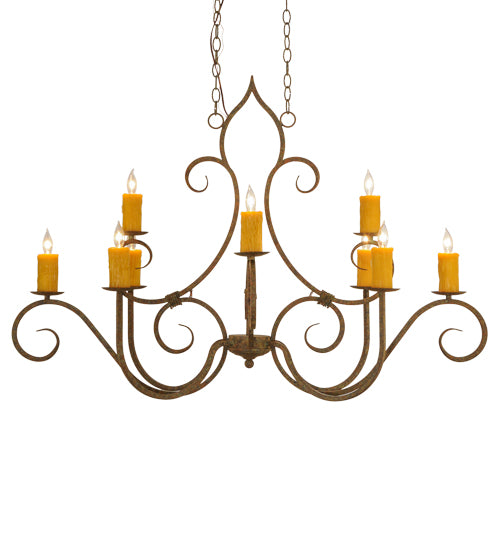 48"L Clifton 10 Lt Oblong Chandelier