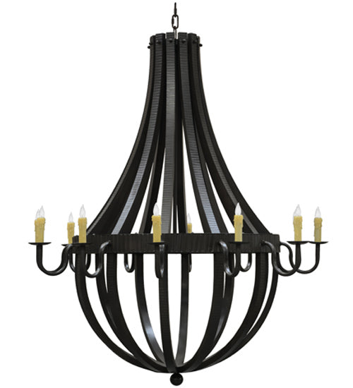 72"W Barrel Stave Metallo 12 Lt Chandelier