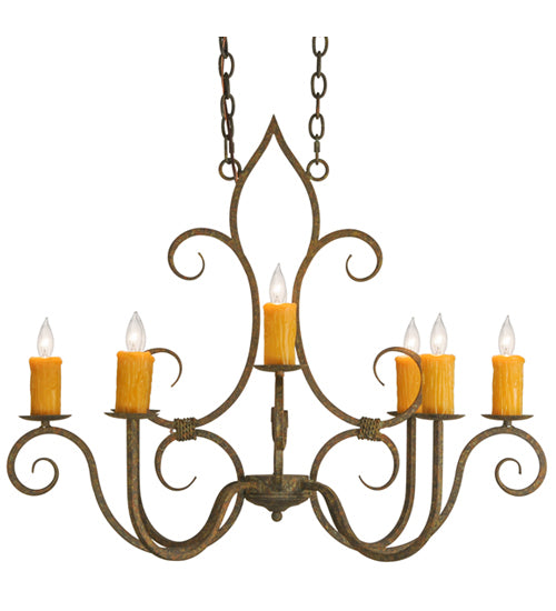 36"L Clifton 8 Lt Oblong Chandelier