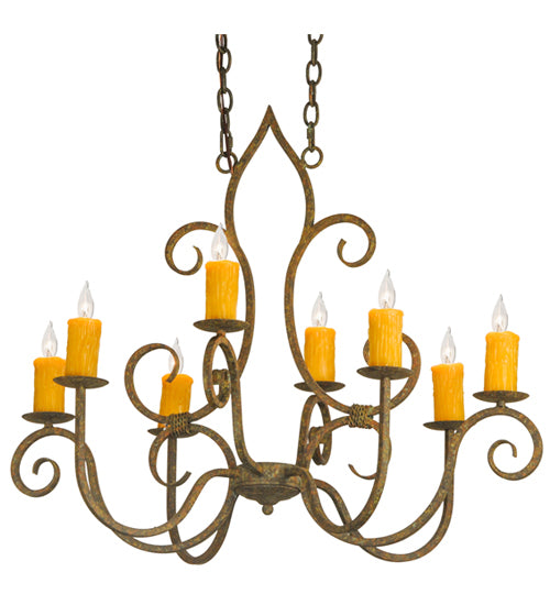 36"L Clifton 8 Lt Oblong Chandelier