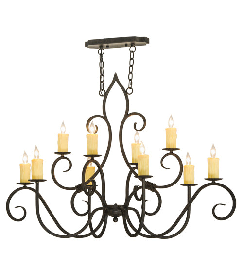 48"L Clifton 10 Lt Oblong Chandelier