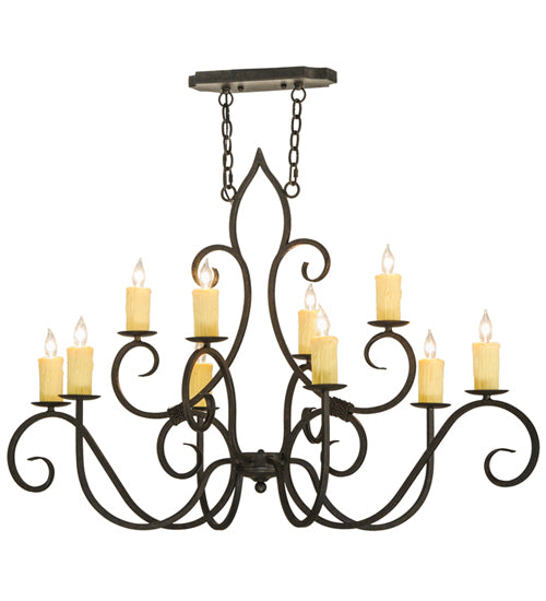 48"L Clifton 10 Lt Oblong Chandelier